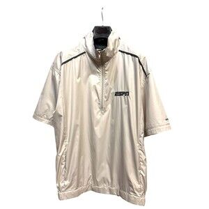 ESPN SPORTSCENTER 1/4 Zip Pullover Windbreaker Men's M Short Sleeve sports news